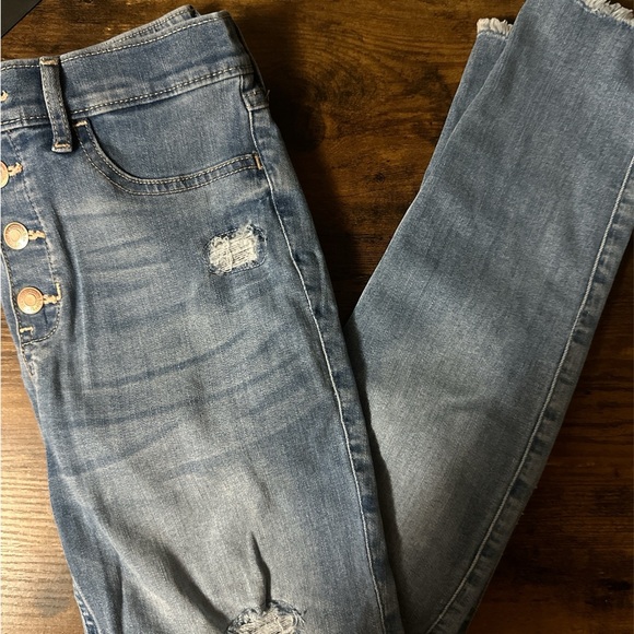 Girls high rise tapered leg jean leggings size 15/16 - Picture 3 of 5